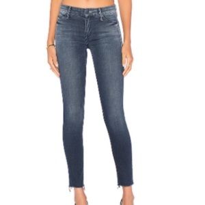 Mother Looker Ankle Fray Cropped Skinny Jean 26